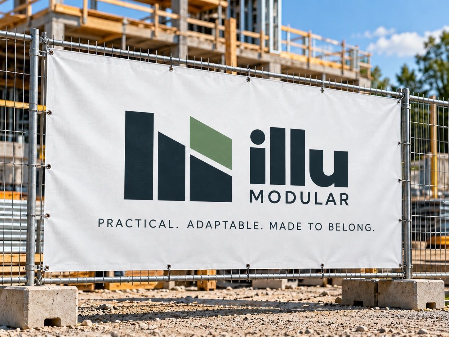 Illu Modular banner on site fencing